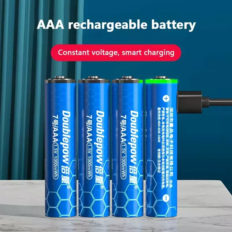 High Capacity 1.5V AAA USB Rechargeable Battery Lithium Ion 1000mwh Battery for Toys Remote Control Wireless Mouse+Cable
High Capacity 1.5V AAA USB Rechargeable Battery Lithium Ion 1000mwh Battery for Toys Remote Control Wireless Mouse+Cable