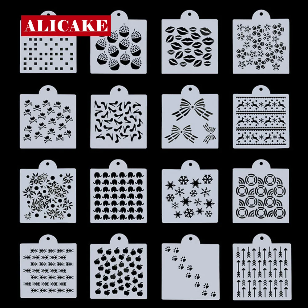 16Pcs/Set Cookies Stencil Halloween Christmas Festive Pattern Cake Stencils Template Wedding Lace Side Drawing Decoration Tool 
16Pcs/Set Cookies Stencil Halloween Christmas Festive Pattern Cake Stencils Template Wedding Lace Side Drawing Decoration Tool