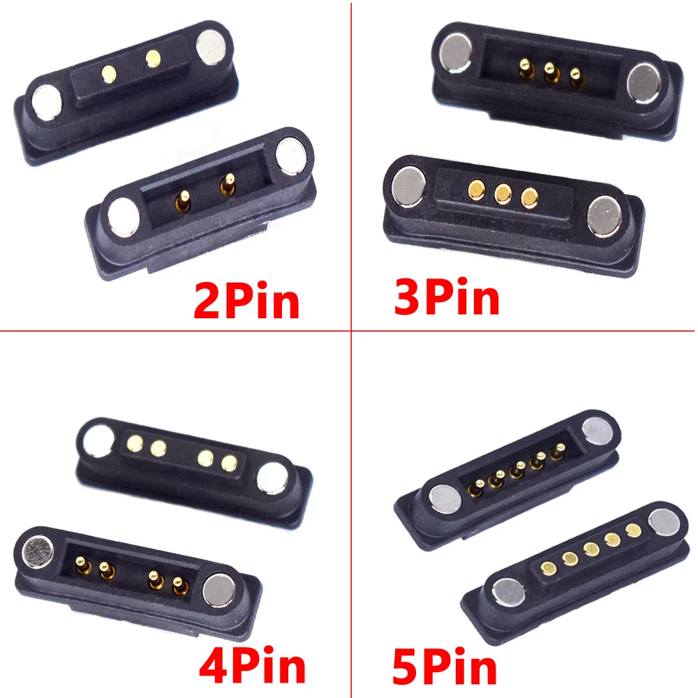 

1set Pogopin Magnetic Connector 2pin 3 4 5 Pole Male Female 2A Spring-Loaded Waterproof Connector Pogo Pin DC Power Charge Probe