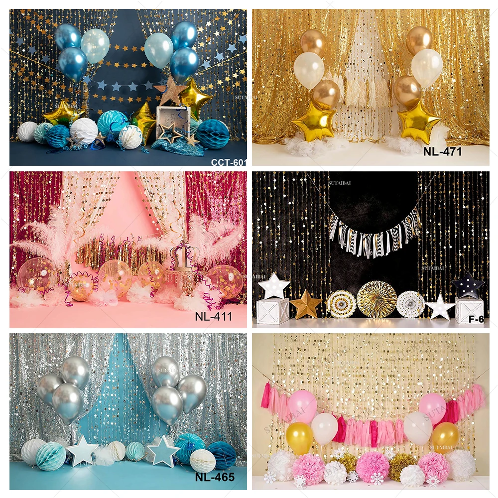 1st Birthday Cake Smash Photography Backdrop Photo Studio Balloons Glitter Golden Curtain Twinkle Star Baby Portrait Background
1st Birthday Cake Smash Photography Backdrop Photo Studio Balloons Glitter Golden Curtain Twinkle Star Baby Portrait Background
