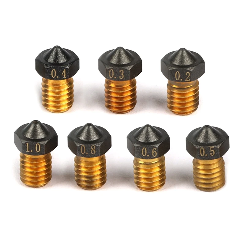 Y9RF 2 шт. модернизированная сопла V6, латунь с PTFE покрытием 0,2/0,3/0,4/0,5/0,6/0,8/1,0 мм, антипригарная сопла для Ender3 Pro CR10/S 1,75 мм
Y9RF 2 шт. модернизированная сопла V6, латунь с PTFE покрытием 0,2/0,3/0,4/0,5/0,6/0,8/1,0 мм, антипригарная сопла для Ender3 Pro CR10/S 1,75 мм