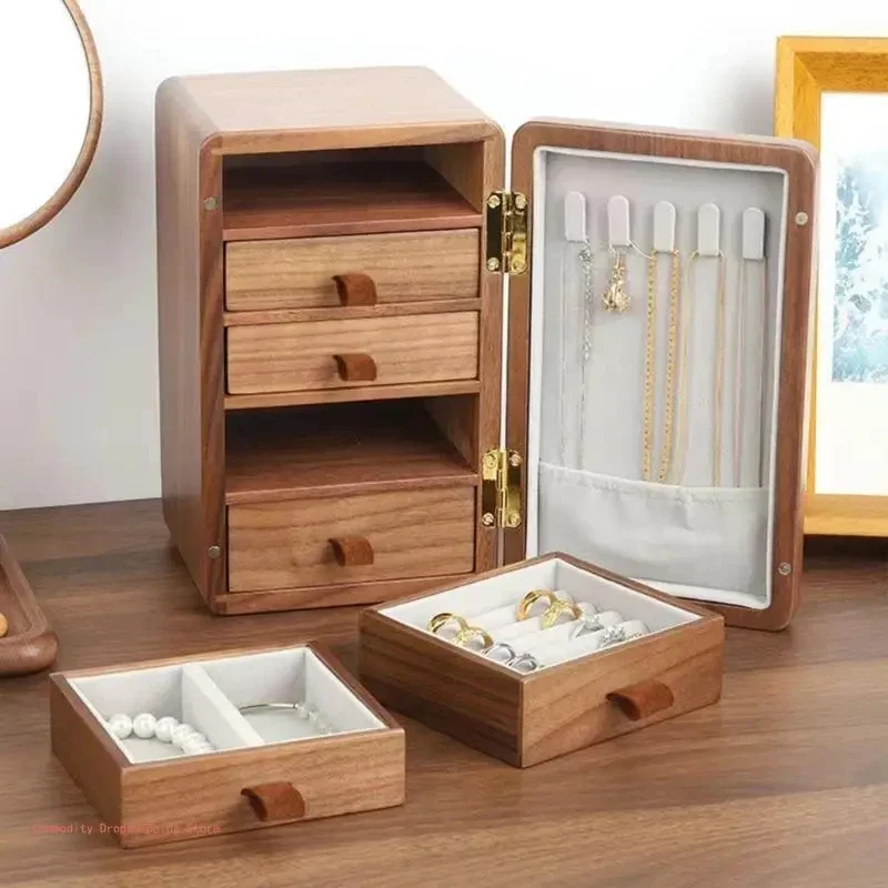 Wood Jewelry Box Woman Modern Style Household Earrings Bracelet Rings Necklace High Quality Walnut Wood Rectangle Storage Box
Wood Jewelry Box Woman Modern Style Household Earrings Bracelet Rings Necklace High Quality Walnut Wood Rectangle Storage Box