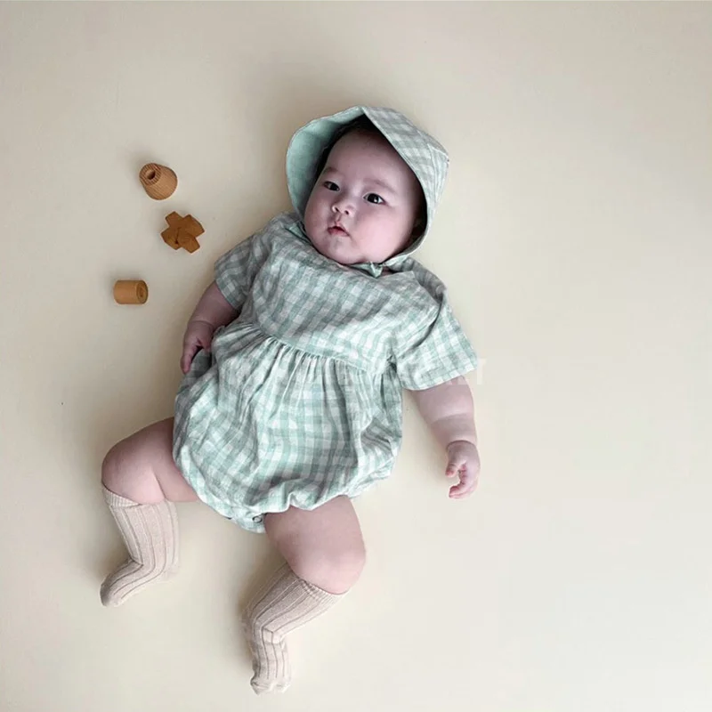 2022 Summer Korean Children Plaid Clothes New Born Unisex Cute Jumpsuit Baby Climbing Newborn Outfit Pullover Rompers With Hat
2022 Summer Korean Children Plaid Clothes New Born Unisex Cute Jumpsuit Baby Climbing Newborn Outfit Pullover Rompers With Hat