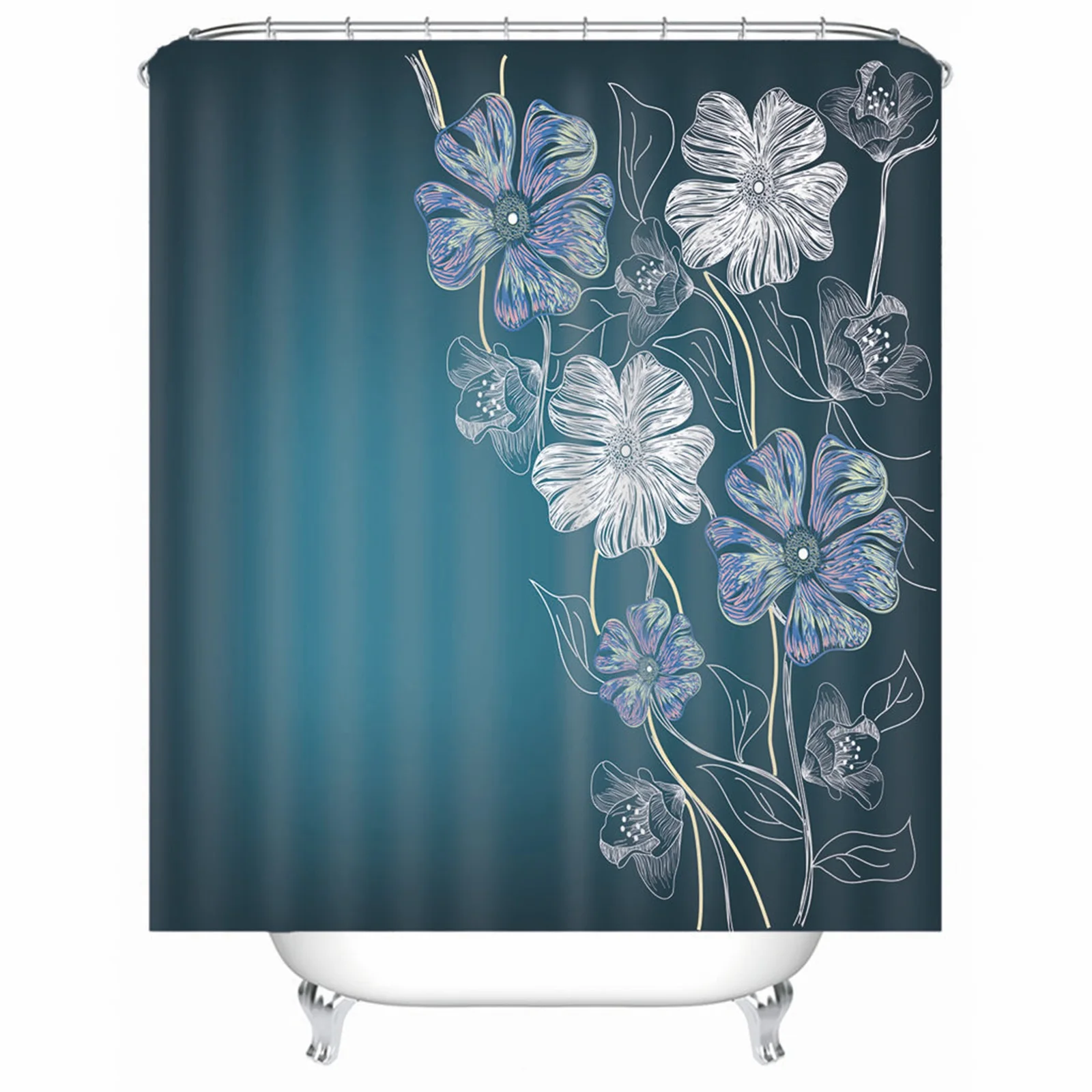 Kids Shower Curtain Polyester Flowers Indigo Blue Mold & Mildew Resistant Waterproofwith Rustproof Grommets Hooks
Kids Shower Curtain Polyester Flowers Indigo Blue Mold & Mildew Resistant Waterproofwith Rustproof Grommets Hooks