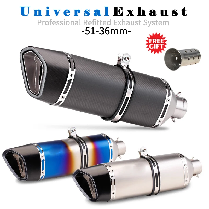 470mm Motorcycle Exhaust Pipe Turbo Tube Muffler With DB Killer For Yamaha Suzuki Ducati Kawasaki Honda Kymco Scooter Nmax Tmax
470mm Motorcycle Exhaust Pipe Turbo Tube Muffler With DB Killer For Yamaha Suzuki Ducati Kawasaki Honda Kymco Scooter Nmax Tmax