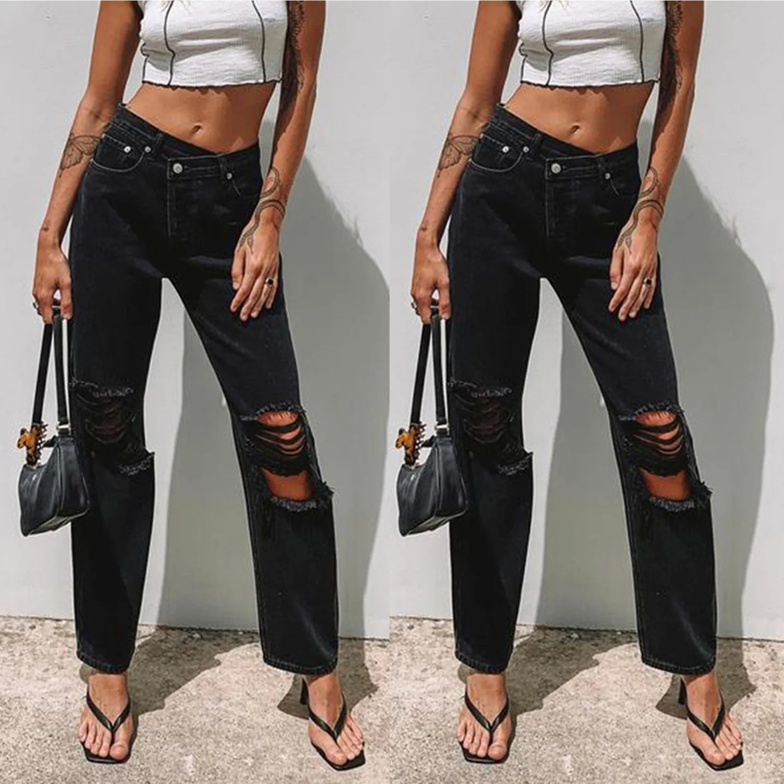 Womens Casual Black Ripped Irregular Women Red Distressed Jeans Ripped Jean Shorts for Women Womens Blue Jeans Size 20
Womens Casual Black Ripped Irregular Women Red Distressed Jeans Ripped Jean Shorts for Women Womens Blue Jeans Size 20