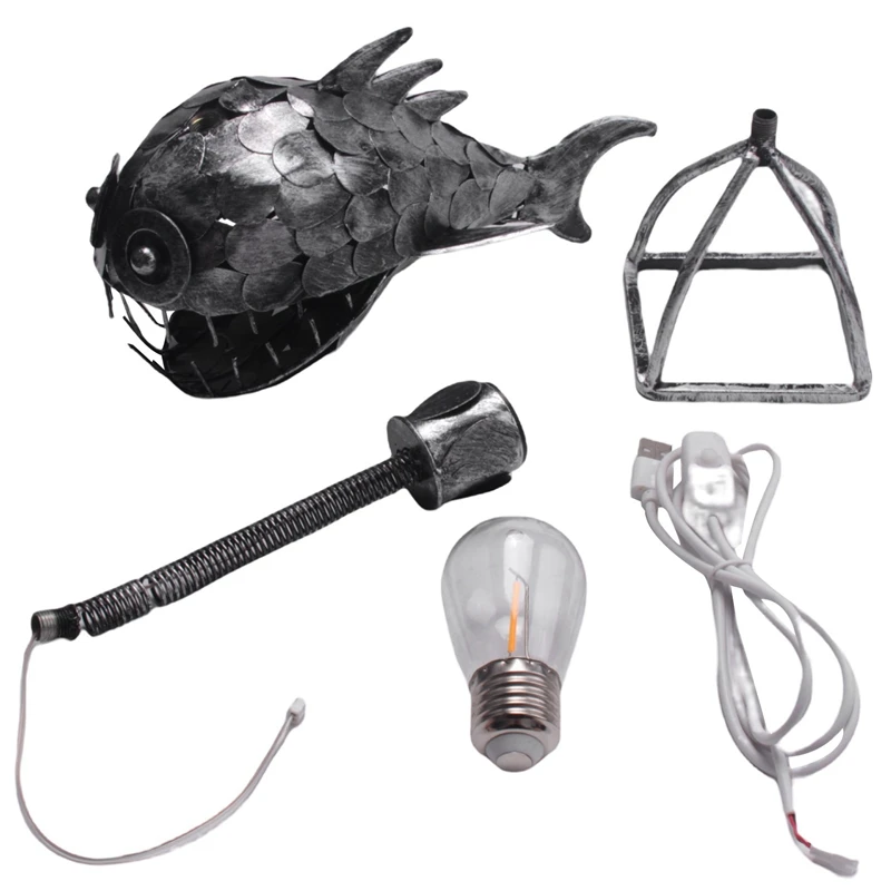 Angler Fish Lamp USB Rechargeable Desktop Metal Light Handmade Craft Home Living Room Decoration
Angler Fish Lamp USB Rechargeable Desktop Metal Light Handmade Craft Home Living Room Decoration