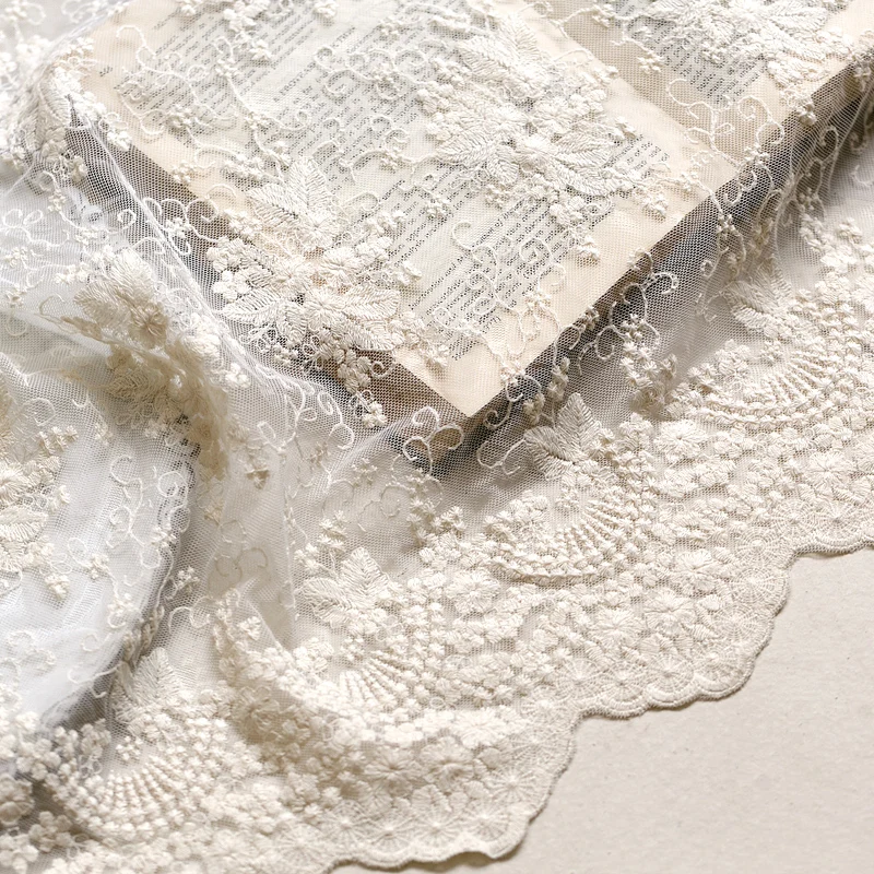 Soft mesh fabric embroidery beige lace fabric clothing surface accessories handmade cloth beautiful and fresh
Soft mesh fabric embroidery beige lace fabric clothing surface accessories handmade cloth beautiful and fresh