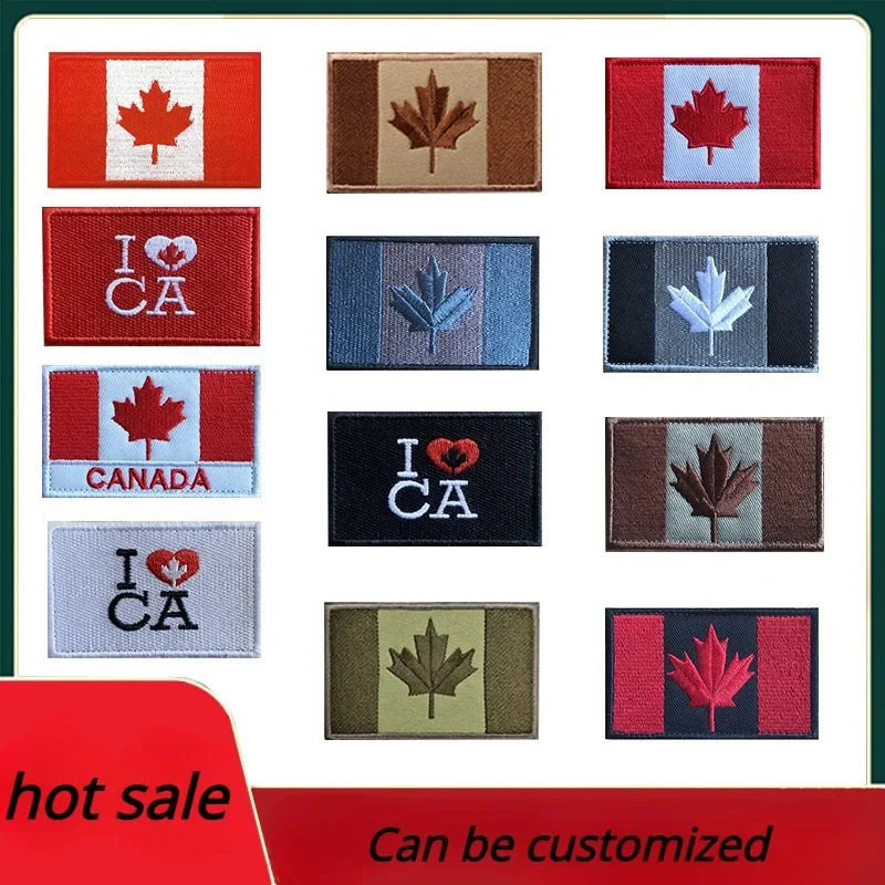 

Flag of Canada Patches Embroidery Flags Morale Badge Tactical Armband for People Clothes Badge Accessories Backpack Stickers