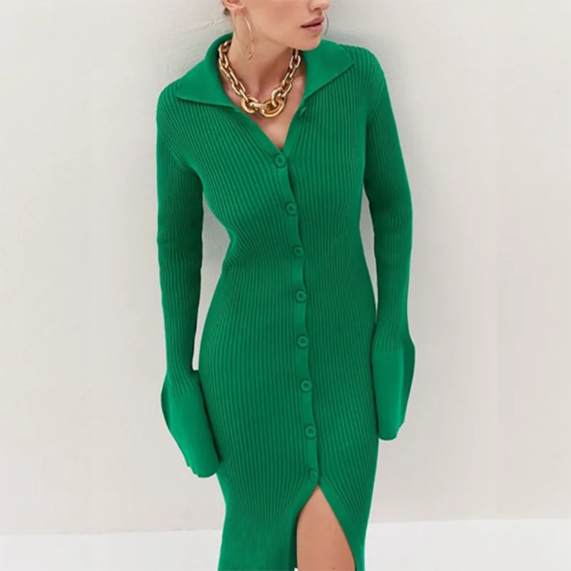 Bodycon Dress Sweater Knitted Dresses Green 2021 Women Sexy Midi Split V Neck Long Sleeve Casual Knitwear Vestidos Autumn Winter
Bodycon Dress Sweater Knitted Dresses Green 2021 Women Sexy Midi Split V Neck Long Sleeve Casual Knitwear Vestidos Autumn Winter