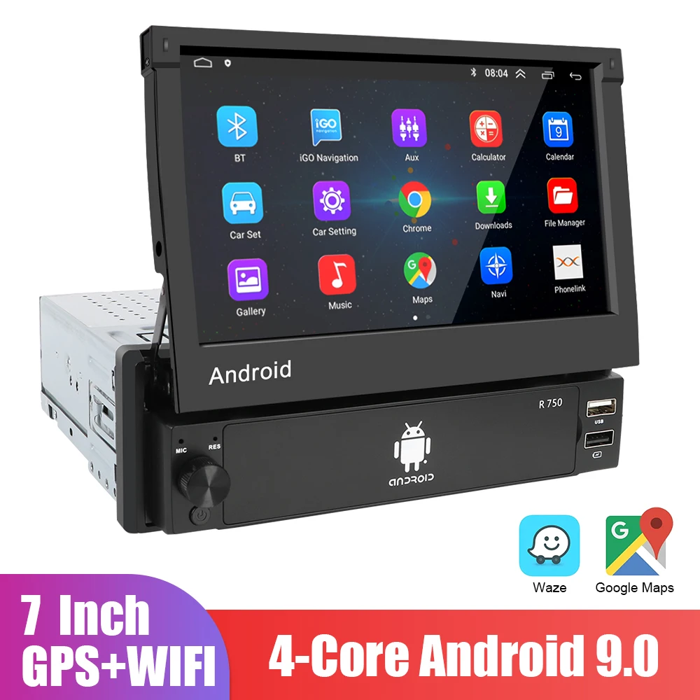 

Bluetooth FM GPS 7-дюймовый MP5 выдвижной сенсорный экран автомобильное радио мультимедийный плеер стерео приемник Android 9,0 Mirror Link 1 Din
