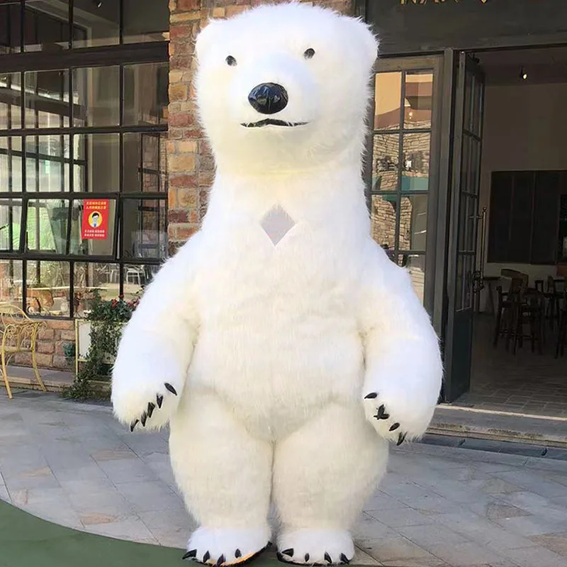 

Simbok маскарадный надувной костюм белого медведя для рекламы на Рождество Хэллоуин Взрослый пушистый карнавальный костюм животное
