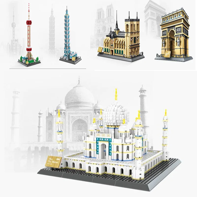 

World Famous Architectural Attraction City Building Block Model Construction Brick Children's Toys Such As The Statue of Liberty