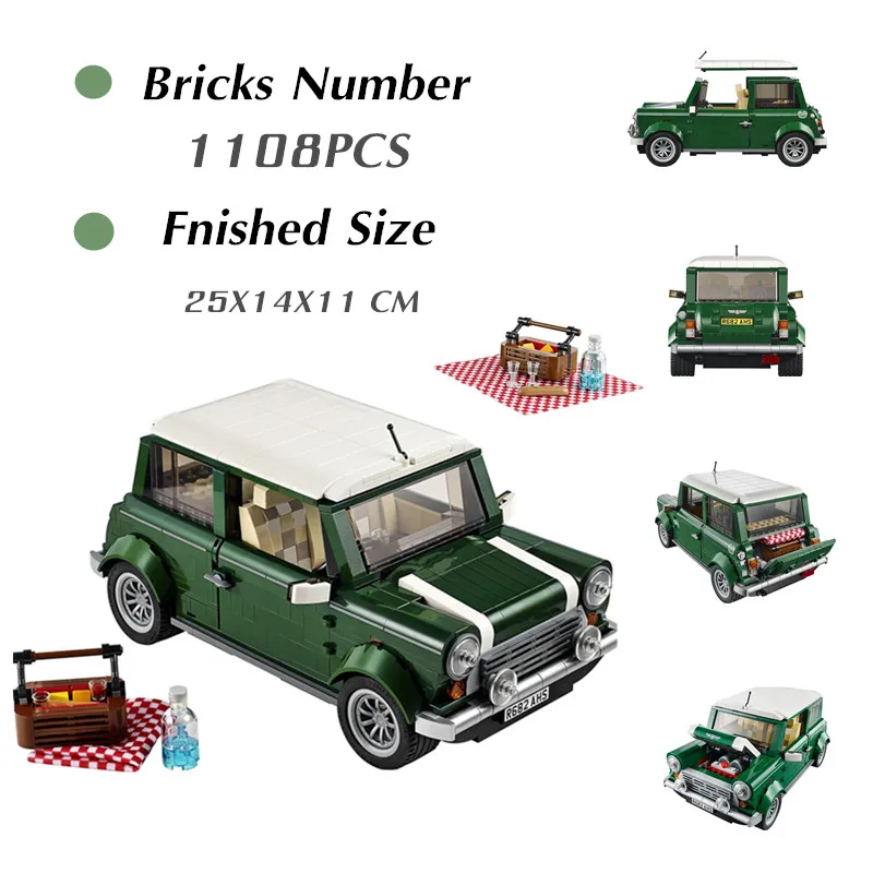 

1108PCS Fit 10242 Mini Super Car Model Street Experts Racing Car Model Coopers Building Blocks Bricks Toys Boy Kid Gift Set