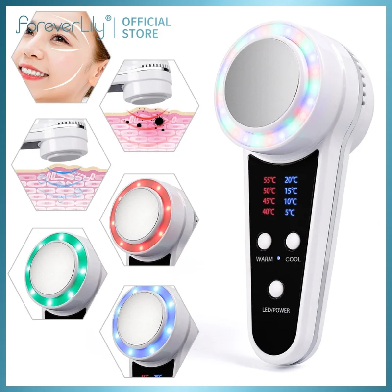 Hot and cold beauty instrument 3 color photon tender skin firming facial massage
Hot and cold beauty instrument 3 color photon tender skin firming facial massage