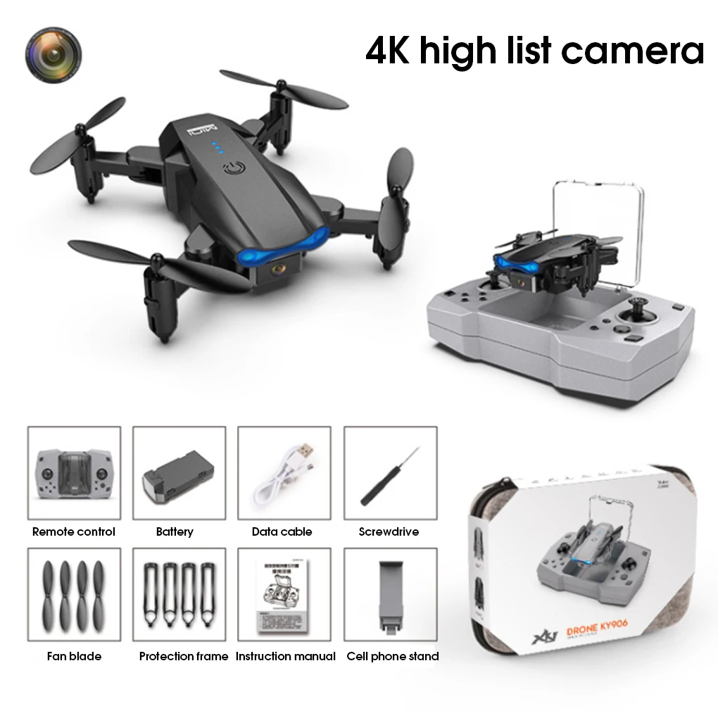 KY906 Mini Drone 4k Profesional HD Dual Camera Wifi Fpv Foldable Dron One-Key Return 360 Rolling RC Helicopter DronToys For Boys
KY906 Mini Drone 4k Profesional HD Dual Camera Wifi Fpv Foldable Dron One-Key Return 360 Rolling RC Helicopter DronToys For Boys