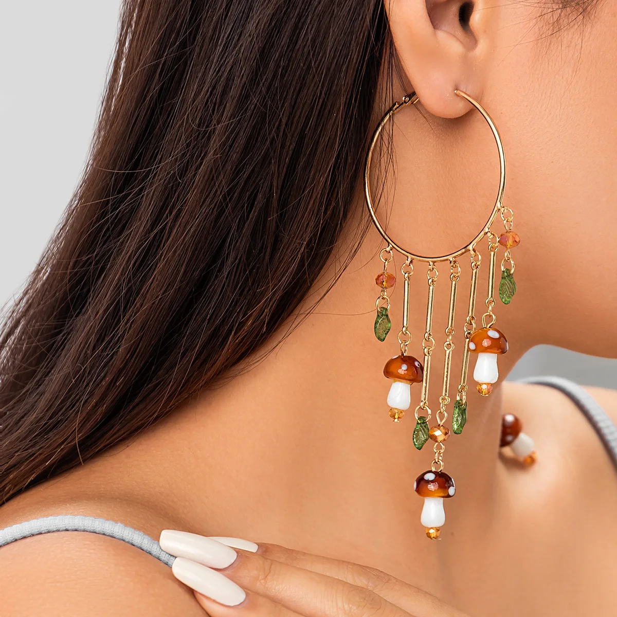 Creative Retro Handmade Ethnic Style Exquisite Earrings Pastora Colorful Mushroom Leaves Tassel Earrings women Jewelry Gift
Creative Retro Handmade Ethnic Style Exquisite Earrings Pastora Colorful Mushroom Leaves Tassel Earrings women Jewelry Gift