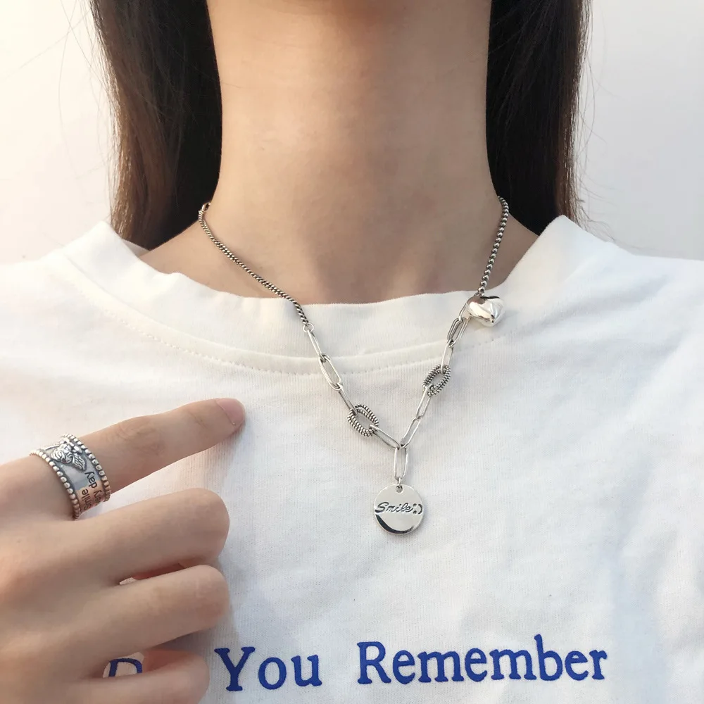 S925 Silver Original Design Letter Heart Cute Smiley Pendant Necklace for Women Fashion Luxury Quality Jewelry Personalized Gift
S925 Silver Original Design Letter Heart Cute Smiley Pendant Necklace for Women Fashion Luxury Quality Jewelry Personalized Gift