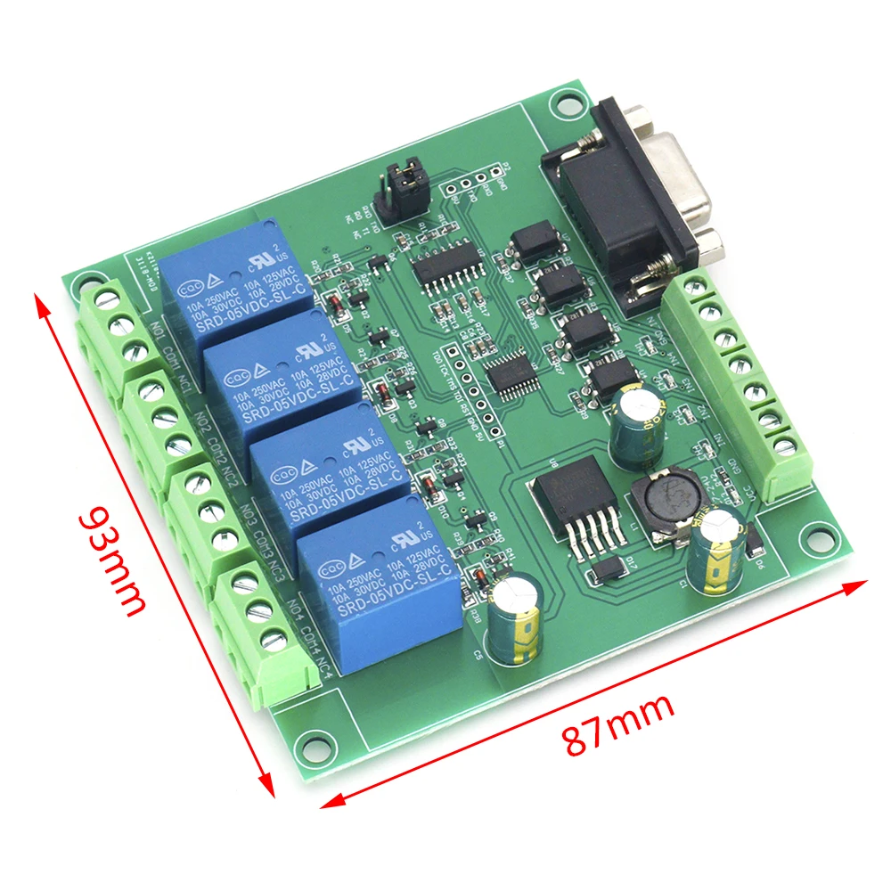 DC 7-24V Power Supply Four Channel Relay Module 8Bit MCU MAX3232 RS232/TTL UART Support Modbus RTU 4 Way Input 4 Way Output
DC 7-24V Power Supply Four Channel Relay Module 8Bit MCU MAX3232 RS232/TTL UART Support Modbus RTU 4 Way Input 4 Way Output