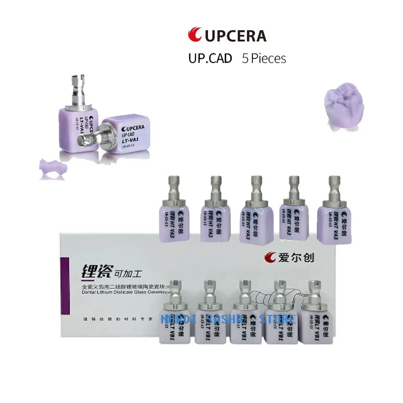 5Pcs/Box Upcera UP-CAD 18-15-13 Lithium Disilicate Dental Translucency Materials Glass Ceramic Blocks Dentistry Lab Tools
5Pcs/Box Upcera UP-CAD 18-15-13 Lithium Disilicate Dental Translucency Materials Glass Ceramic Blocks Dentistry Lab Tools