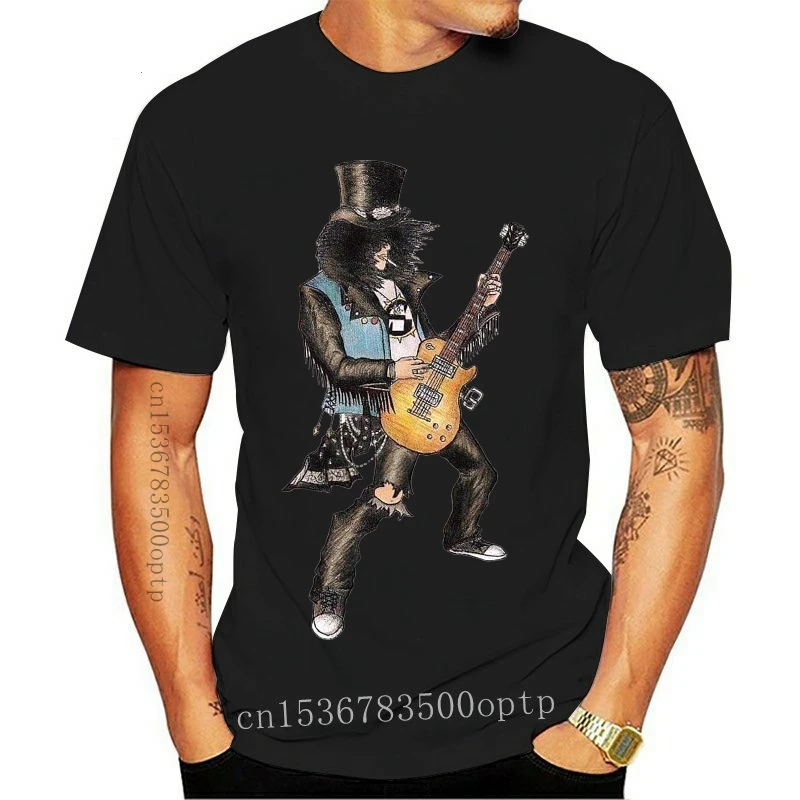 

New Custom T Shirt Rock Stars Guitar Players Slash Gun N Roses Youth O Neck Short Sleeve Shirts 2021 Teenage Tshirt Design Tees