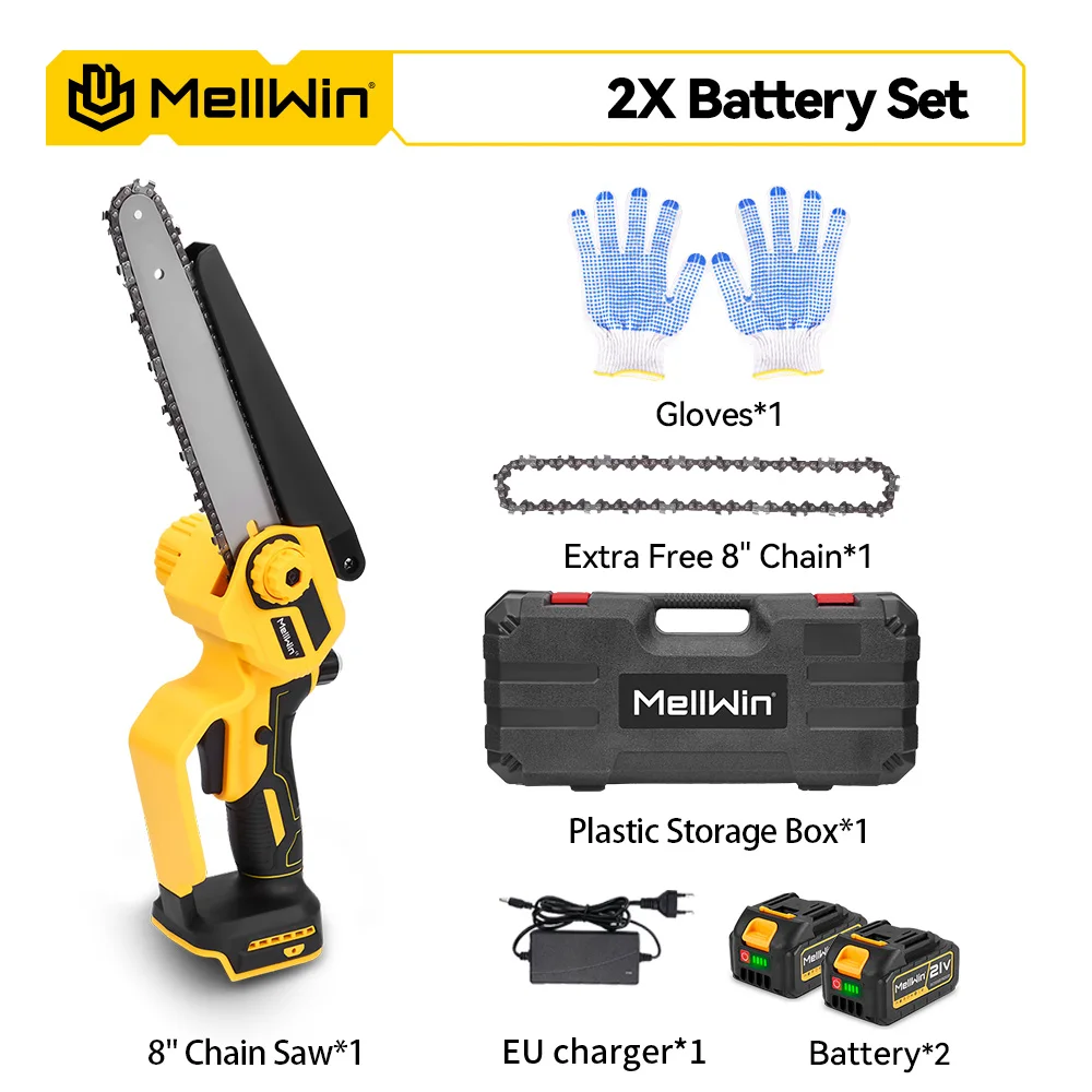 MELLWIN Бесщеточная электропила 8 дюймов аккумуляторная 18В
MELLWIN Бесщеточная электропила 8 дюймов аккумуляторная 18В