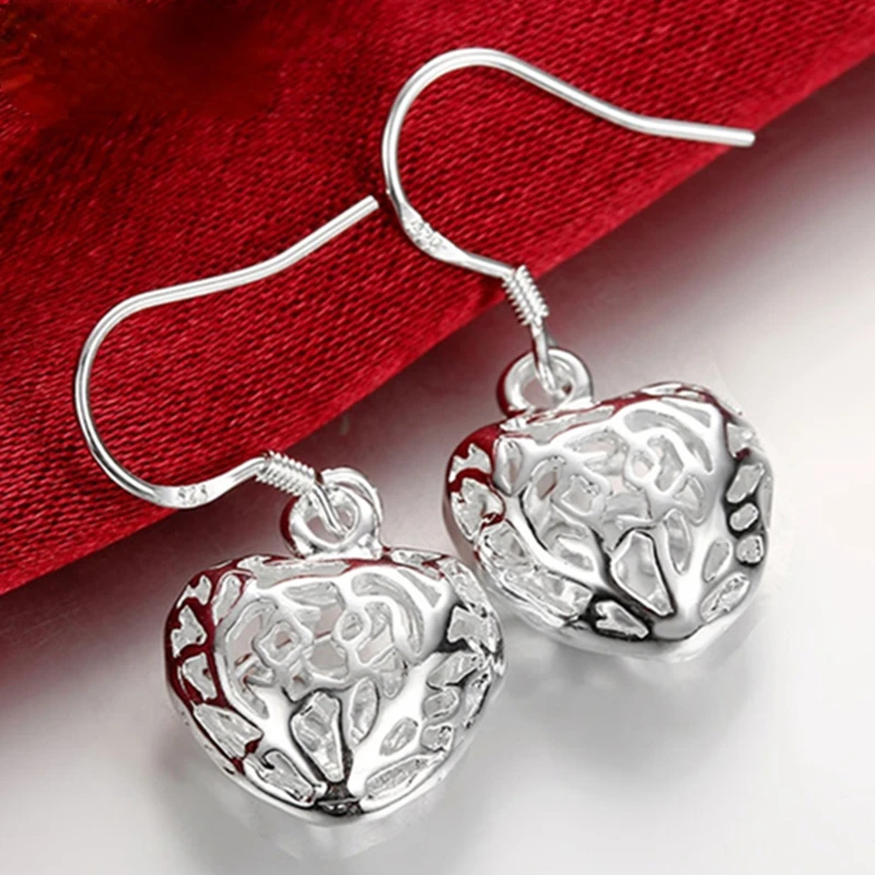 925 Sterling Silver Hollow Heart Ball Drop Earrings For Woman Wedding Engagement Party Fashion Charm Jewelry
925 Sterling Silver Hollow Heart Ball Drop Earrings For Woman Wedding Engagement Party Fashion Charm Jewelry