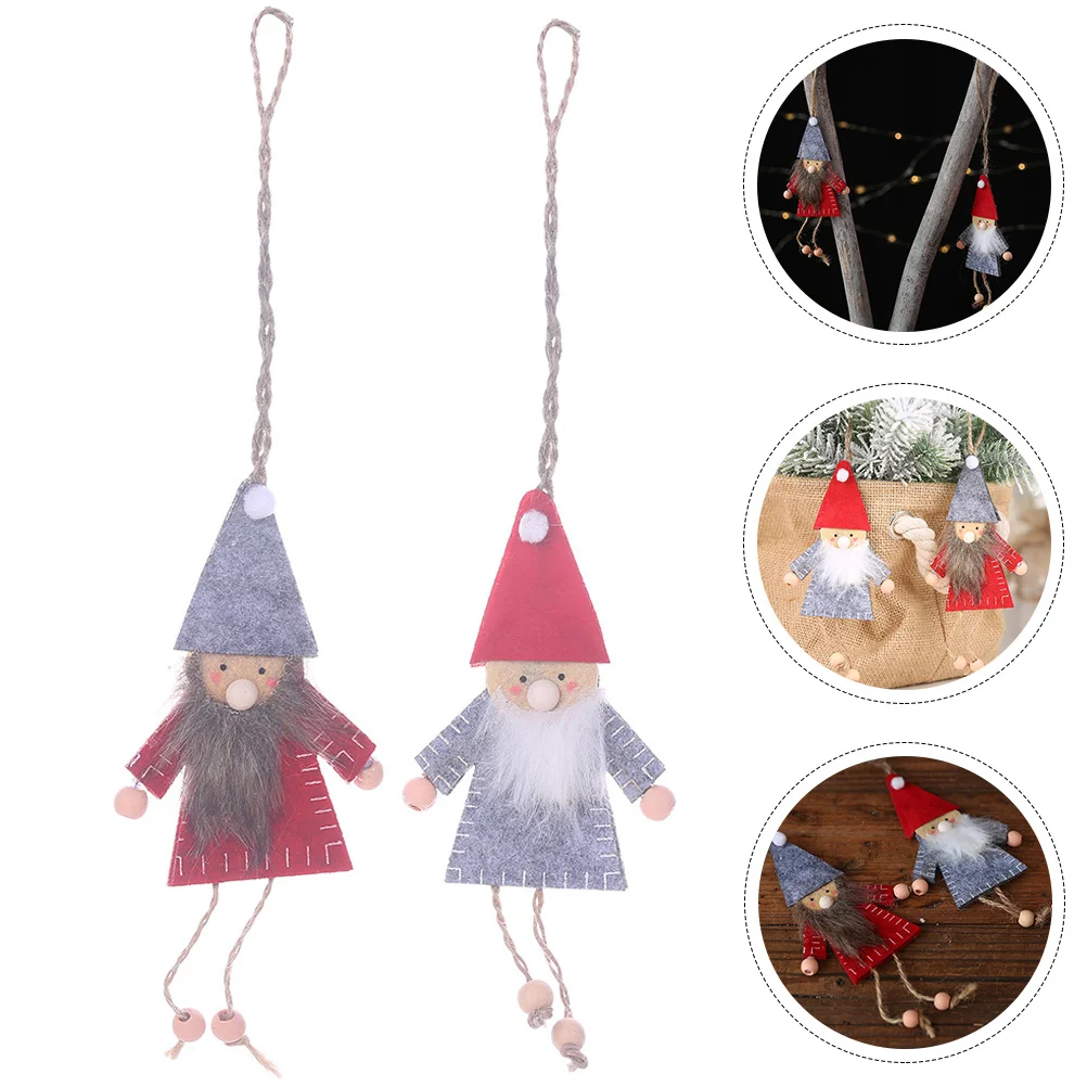 

Christmas Santa Hanging Tree Xmas Decorationswooden Figurines Decor Pendant Ornaments Mantle Fireplace New Year Figure Holiday