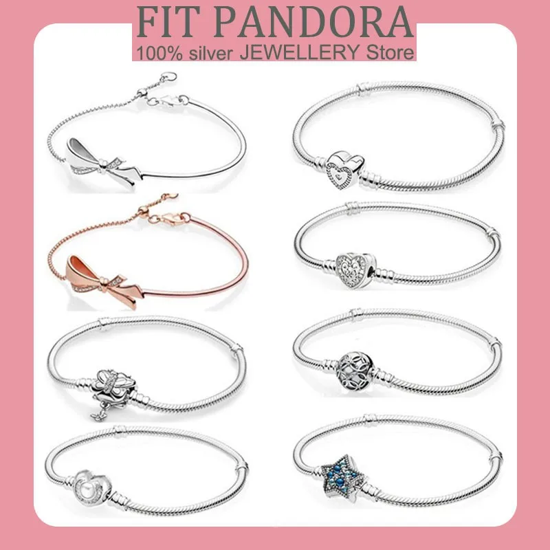 Authentic S925 Sterling Silver Heart Texture And Bow Chain Bracelet For Women Fit Original Women's Charm Beads Jewelry Gift
Authentic S925 Sterling Silver Heart Texture And Bow Chain Bracelet For Women Fit Original Women's Charm Beads Jewelry Gift