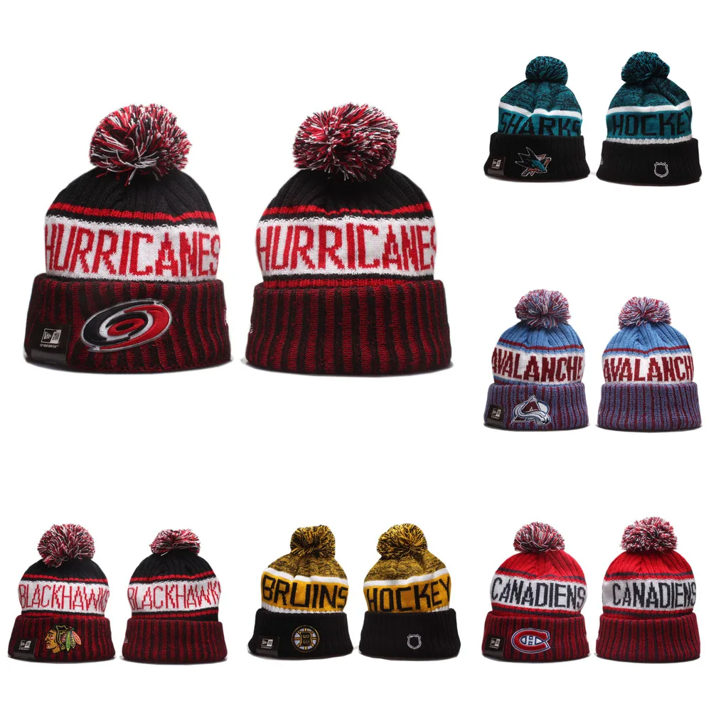 2021 Fashion Knitted Hat American Ice Hockey Beanie Team Brand LOGO Cap Women Men Stripe Fleece Knit Hat With Pom Hats
2021 Fashion Knitted Hat American Ice Hockey Beanie Team Brand LOGO Cap Women Men Stripe Fleece Knit Hat With Pom Hats
