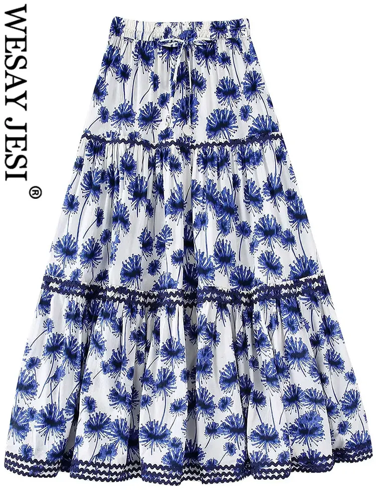 WESAY JESI Sweet Cute Blue Print Drawstring Skirt Stitching Elegant And Fashion Swing Skirt Chic Commuter Daily Trend Girl Skirt
WESAY JESI Sweet Cute Blue Print Drawstring Skirt Stitching Elegant And Fashion Swing Skirt Chic Commuter Daily Trend Girl Skirt