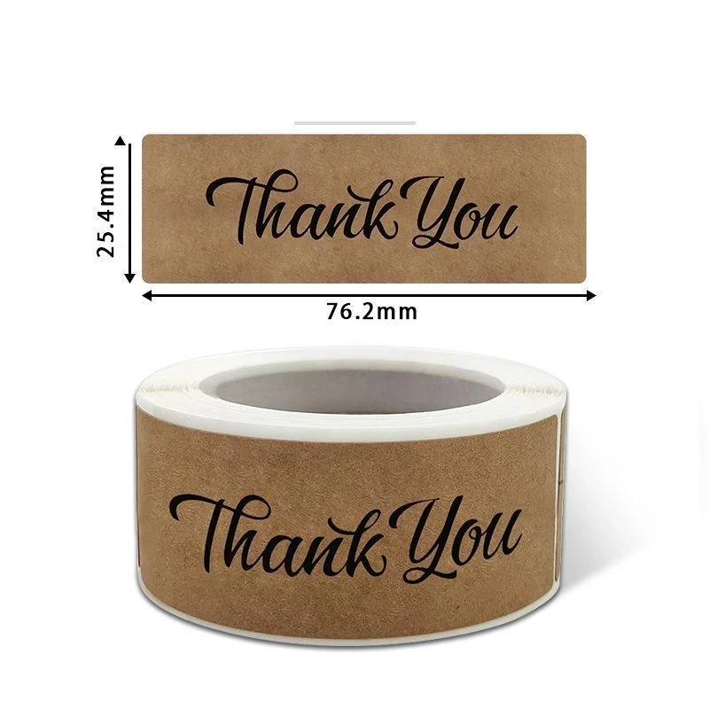 

120Pcs/Roll Thank You for Your Order Label Stickers Kraft Paper Self-adhesive Sealing Stickers for Small Business Package Gift