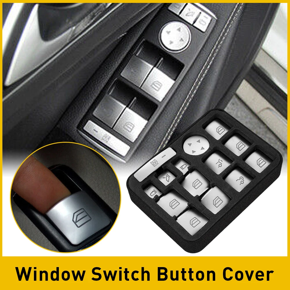 

14Pcs Window Switch Cover For Mercedes Benz C180 C200 C230 C250 C280 C300 C350 C400 CLA180 CLA200 CLA250 GLA180 GLA200 GLA250