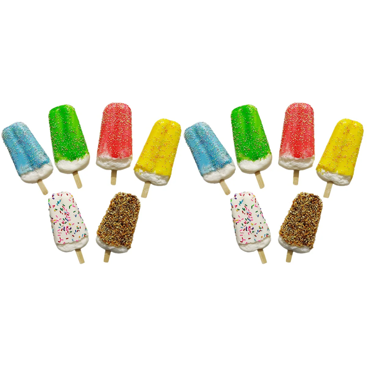 

12 pcs Simulation Ice-lolly Realistic Stick Ice Cream Models Ice Candy Models