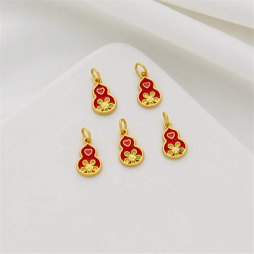 18k matte gold matte color retention oil dripping double-sided gourd pendant diy bracelet necklace earrings pendant accessories
18k matte gold matte color retention oil dripping double-sided gourd pendant diy bracelet necklace earrings pendant accessories