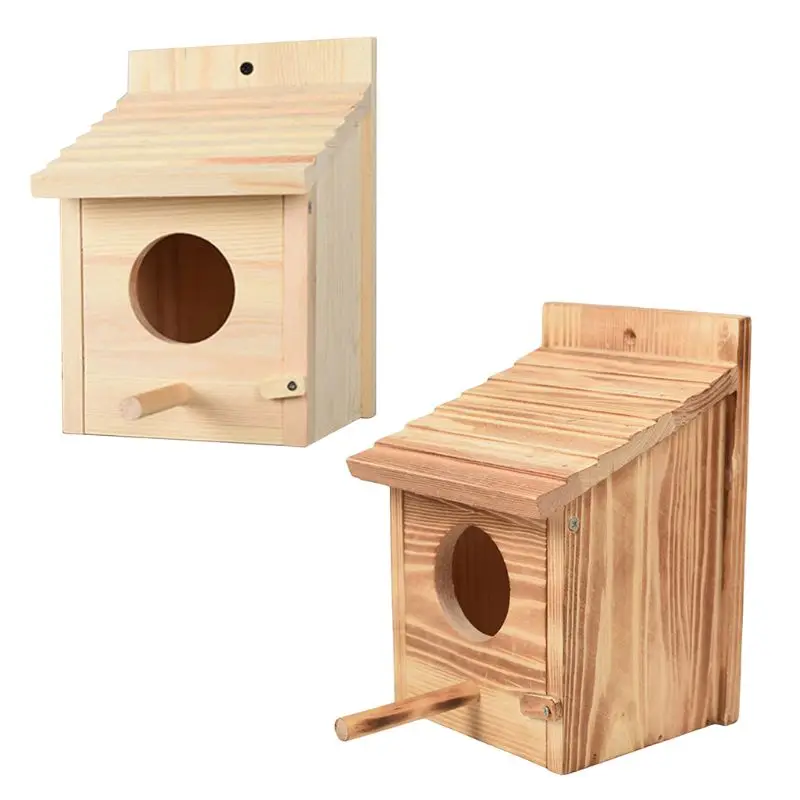Creative Wooden Bird House for Outside Feeder Parrot Nesting Breeding Box Incubator Nest Hut Toys Bird Home for Cage with Stand
Creative Wooden Bird House for Outside Feeder Parrot Nesting Breeding Box Incubator Nest Hut Toys Bird Home for Cage with Stand