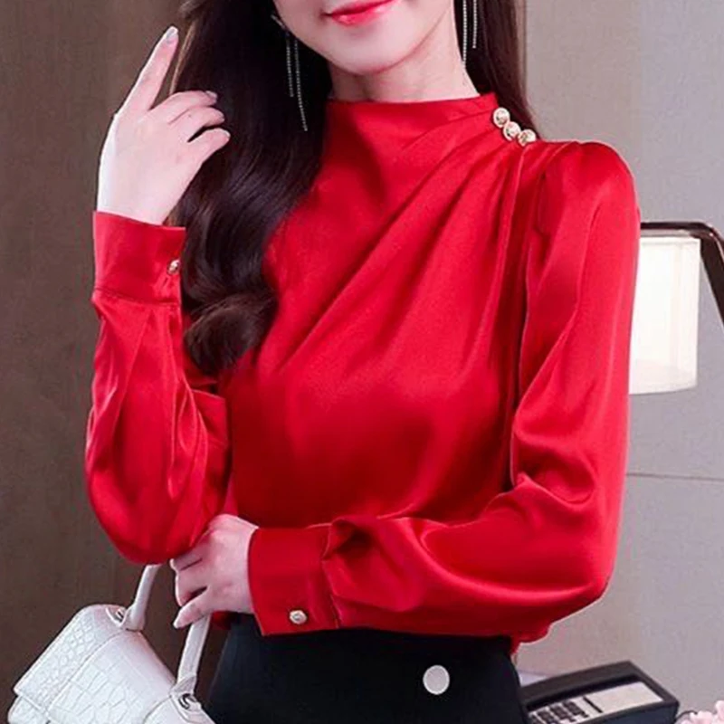 Acetic Acid Silk Satin Shirt Blouse Women's Long Sleeve 2022 New Autumn Winter Tops High-end Westernized Blusa Femme Pullover
Acetic Acid Silk Satin Shirt Blouse Women's Long Sleeve 2022 New Autumn Winter Tops High-end Westernized Blusa Femme Pullover