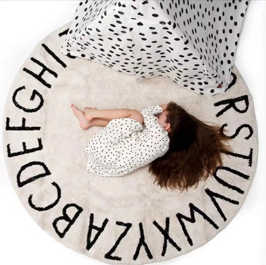 Round Simple Letter Carpet Cashmere Bedroom Living Room Children's Room Climbing Mat Hanging Chair Bedside Mat
Round Simple Letter Carpet Cashmere Bedroom Living Room Children's Room Climbing Mat Hanging Chair Bedside Mat
