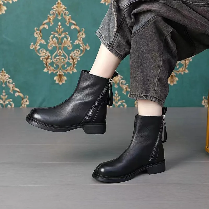 Fashion Short Boots Women 2022 Spring and Autumn New Side Zipper Comfortable Thick Bottom Round Head Women's Fashion Boots
Fashion Short Boots Women 2022 Spring and Autumn New Side Zipper Comfortable Thick Bottom Round Head Women's Fashion Boots