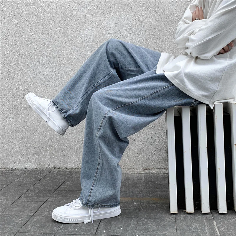 Men Jeans Solid Drawstring Denim Full Length Straight Loose Males All-match Trendy Punk Baggy Retro Leisure Male Trousers
Men Jeans Solid Drawstring Denim Full Length Straight Loose Males All-match Trendy Punk Baggy Retro Leisure Male Trousers