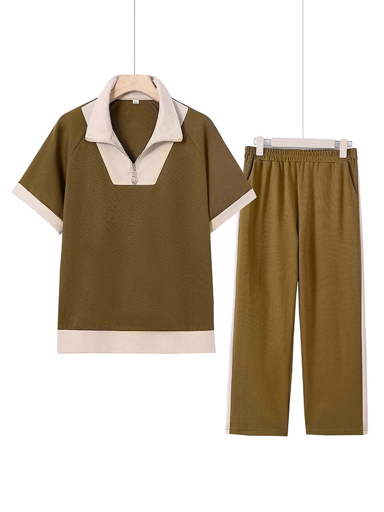 A GIRLS 5XL Oversized Casual Pants Two Piece Set For Women 2023 Summer Outfits Fashion Lapel Short Sleeved Tops+Sports Nine Pant
A GIRLS 5XL Oversized Casual Pants Two Piece Set For Women 2023 Summer Outfits Fashion Lapel Short Sleeved Tops+Sports Nine Pant
