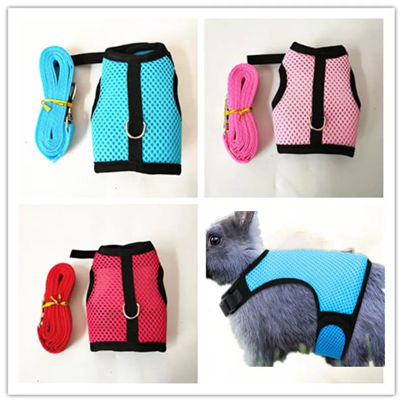 

Pet Accessories Rabbit Harnesses Vest Leashes Set Soft Mesh Harness With Leash Small Animal Guinea Pig Hamsters