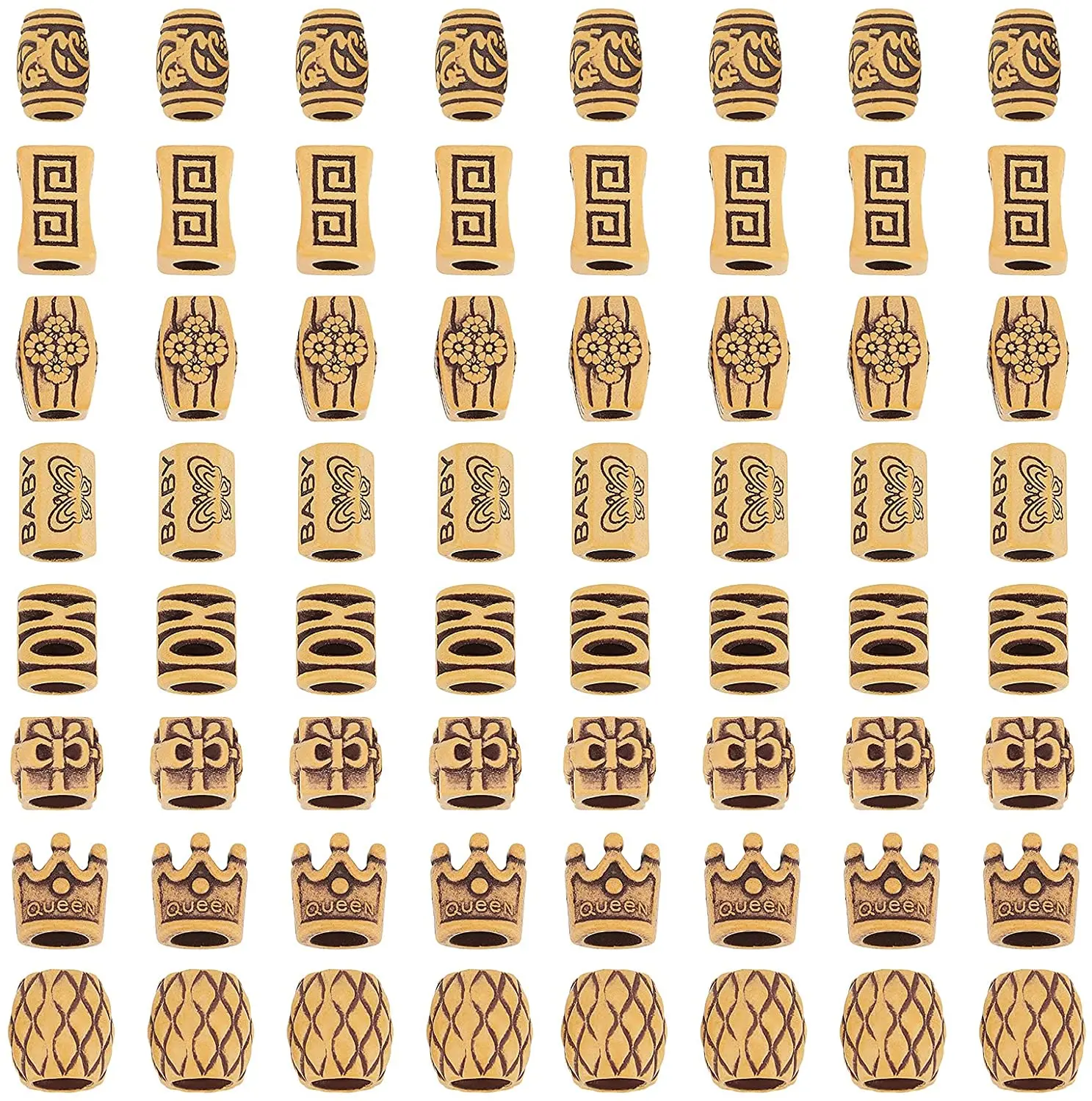 200 PCS Dreadlocks Beads Imitation Wood Braid Beads Plastic Hair Tube Beads Large Hole Beads Hair Accessories
200 PCS Dreadlocks Beads Imitation Wood Braid Beads Plastic Hair Tube Beads Large Hole Beads Hair Accessories