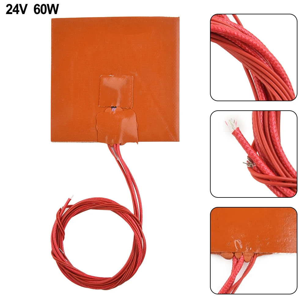 24V 60W Silicone Heater Pad Heating Pad Square Rubber Heat Mat For Printer Heated Bed Warming Accessories 100x100mm
24V 60W Silicone Heater Pad Heating Pad Square Rubber Heat Mat For Printer Heated Bed Warming Accessories 100x100mm