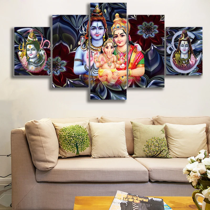 Shiva Indian Art Hindu God Figure Canvas Painting 5 pieces Religious Poster And Print Wall Picture For Living Room Decor
Shiva Indian Art Hindu God Figure Canvas Painting 5 pieces Religious Poster And Print Wall Picture For Living Room Decor