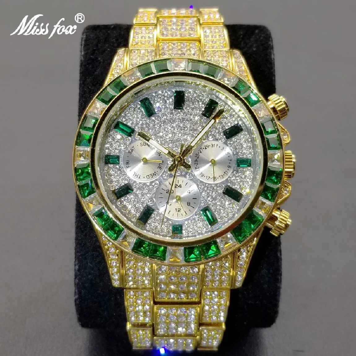 MISSFOX Iced Out Men Watch Top Brand Fashion Diamond Gold Quartz Watches Luxury Classic Hip Hop Waterproof Male Clock Party Gift
MISSFOX Iced Out Men Watch Top Brand Fashion Diamond Gold Quartz Watches Luxury Classic Hip Hop Waterproof Male Clock Party Gift