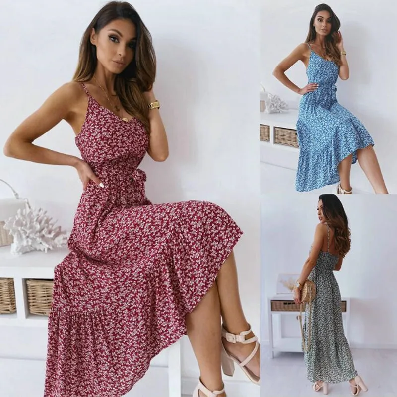 Bikoles Summer Sexy V Neck Spaghetti Straps Empire Women's Robe Fashion Bohemia Print Ruffles Ladies Party Long Dresses Vestidos
Bikoles Summer Sexy V Neck Spaghetti Straps Empire Women's Robe Fashion Bohemia Print Ruffles Ladies Party Long Dresses Vestidos