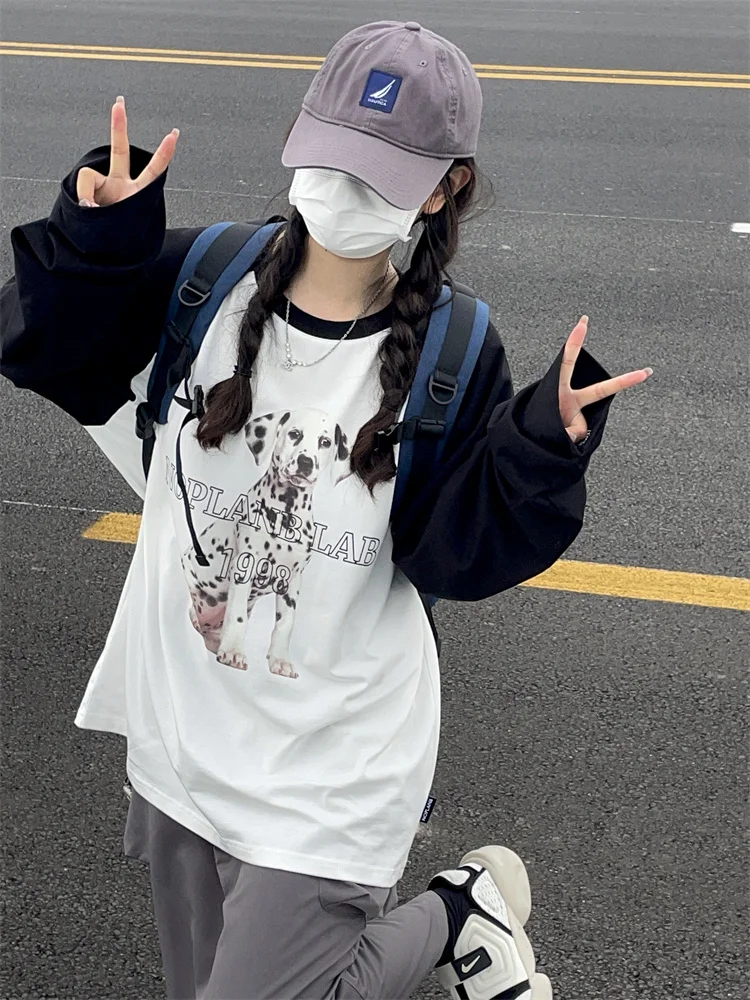 QWEEK Korean Style Print Long Sleeve Tees Women Harajuku Vintage Patchwork Pullover Sweatshirts Oversized Crewneck Retro T Shirt
QWEEK Korean Style Print Long Sleeve Tees Women Harajuku Vintage Patchwork Pullover Sweatshirts Oversized Crewneck Retro T Shirt