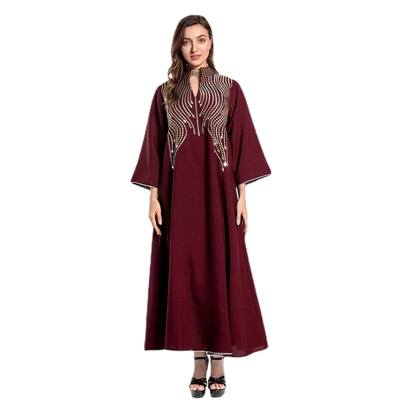 Long Sleeve Dress Women Stand Collar Embroidery Evening Formal Occasion Red Dresses For Woman
Long Sleeve Dress Women Stand Collar Embroidery Evening Formal Occasion Red Dresses For Woman