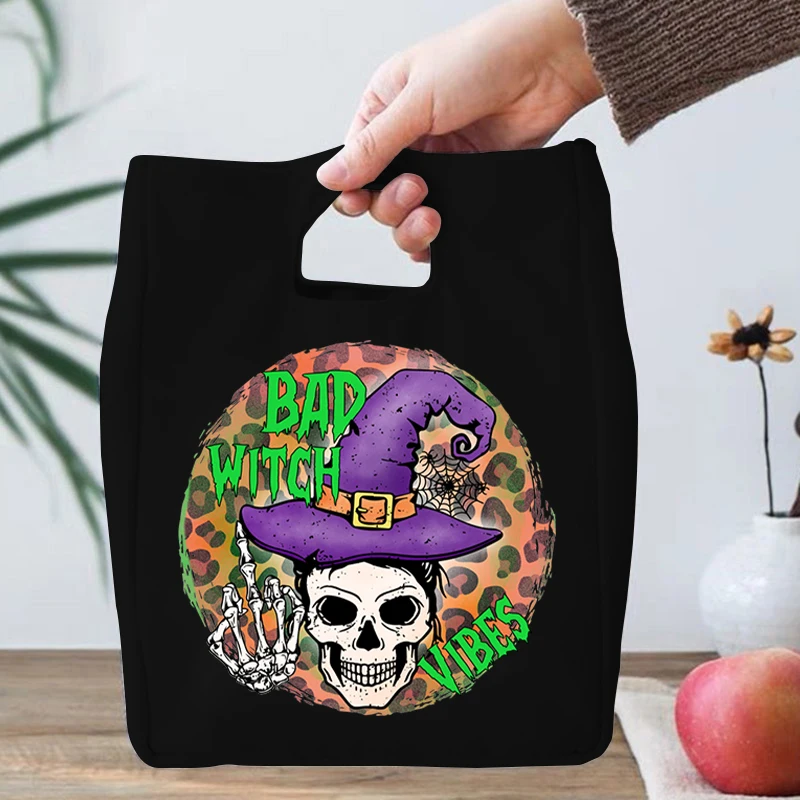 Bad Witch Wibes Cartoon Print Preservation Heat Insulation Bag Waterproof Skeleton Halloween Print Bag Lunch Bags Lady Food Bags
Bad Witch Wibes Cartoon Print Preservation Heat Insulation Bag Waterproof Skeleton Halloween Print Bag Lunch Bags Lady Food Bags